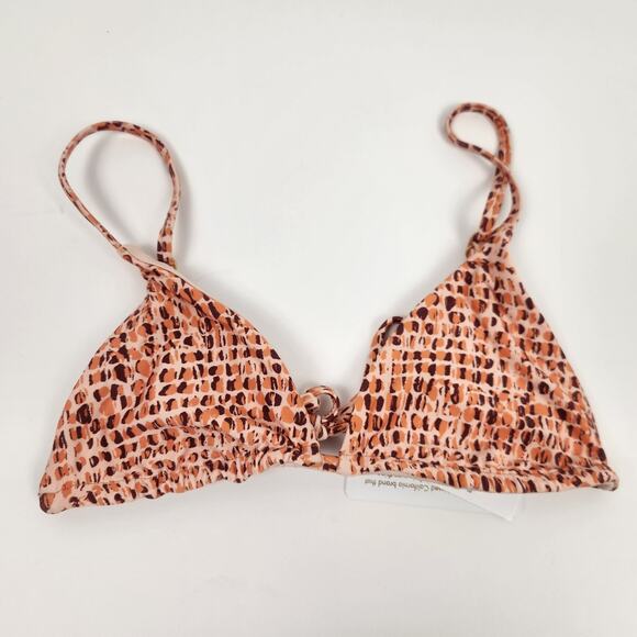 L*Space Brittany Triangle Bikini Top in Wild Bunch Orange Size Small NWT - Picture 2 of 6